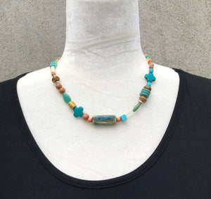 20" Long Mixed Bead Boho Necklace